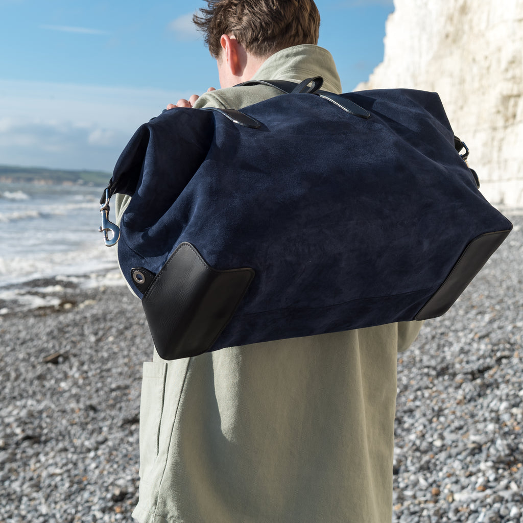Navy Suede Weekender