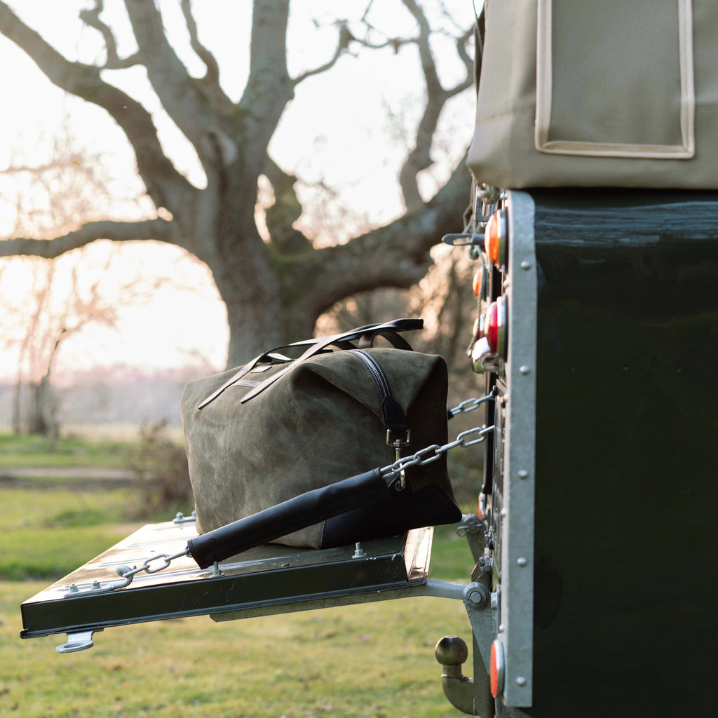 Olive Suede Weekender