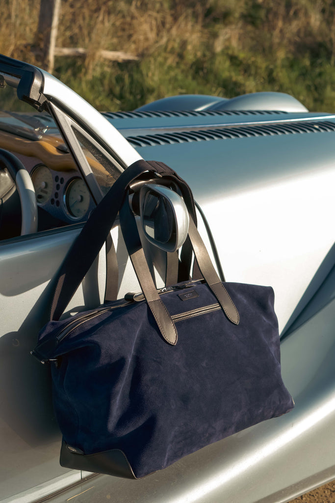 Navy Suede Weekender