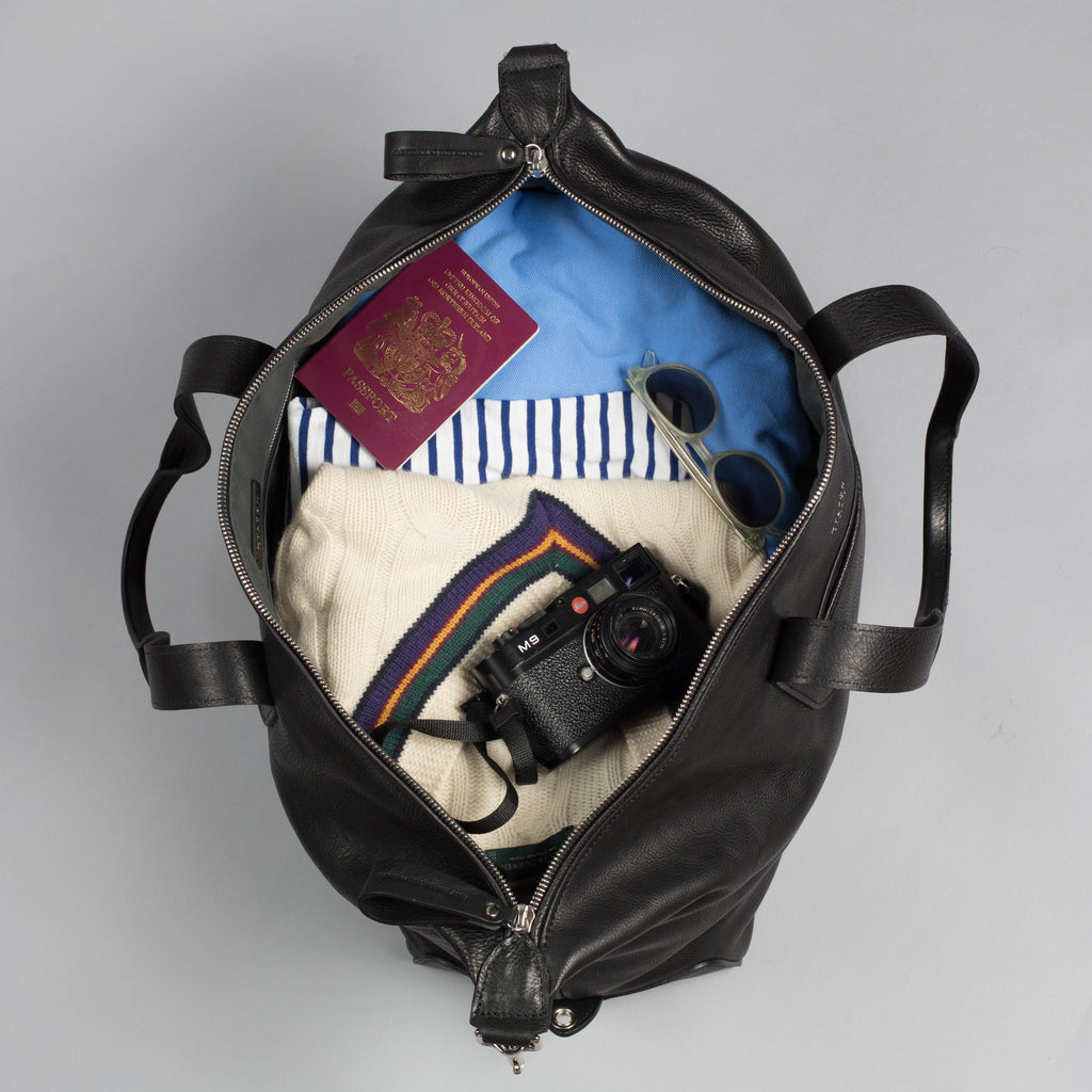 Black Leather Weekender